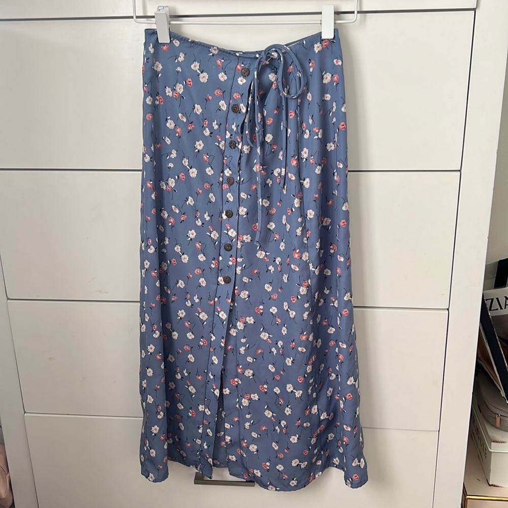 Urban Outfitters Floral Blue Skirt